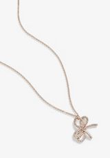 Gold Bow Pendant Necklace, , small