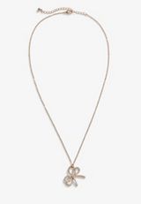 Gold Bow Pendant Necklace, , small