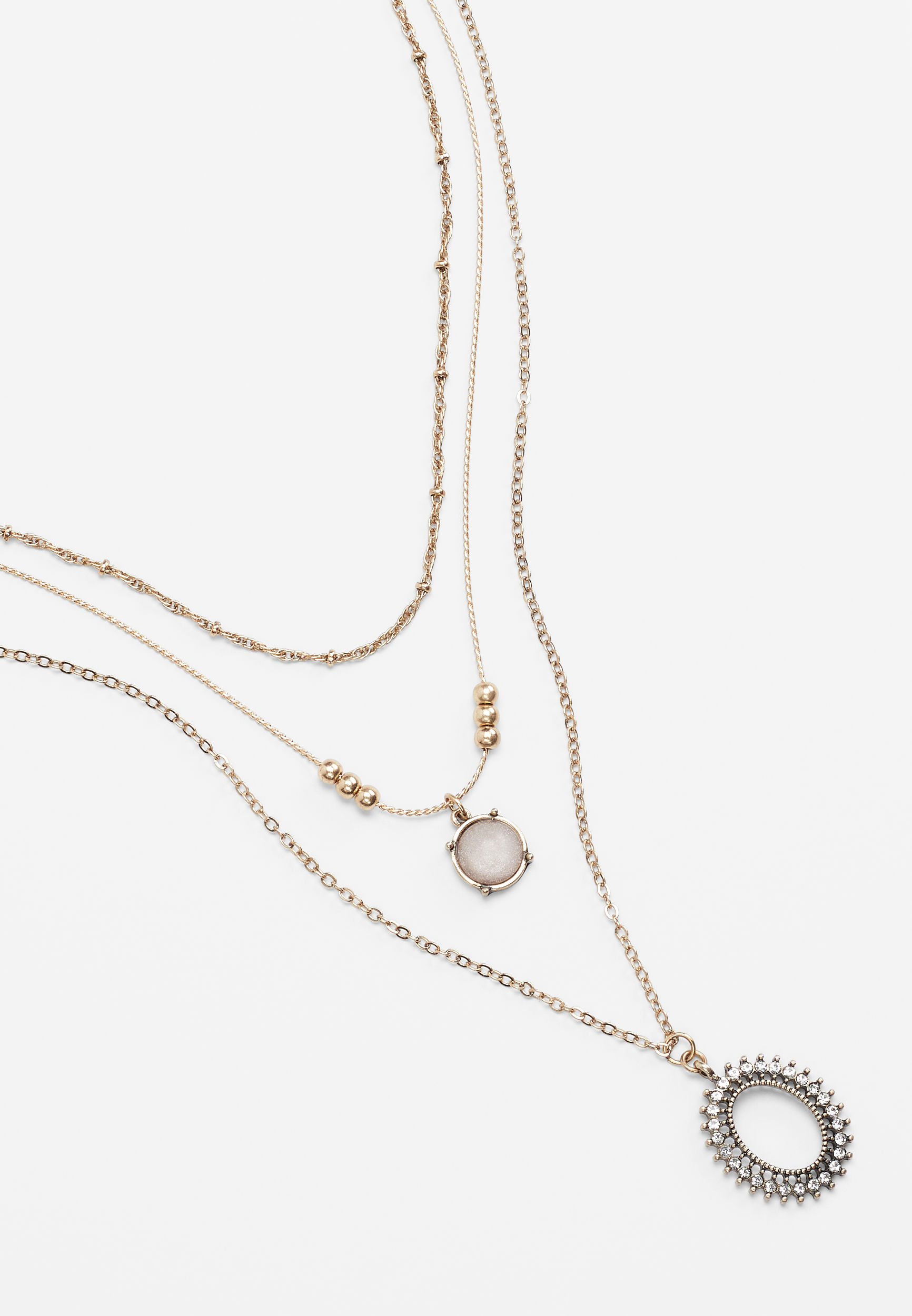 Pink Stone Layered Necklace | maurices