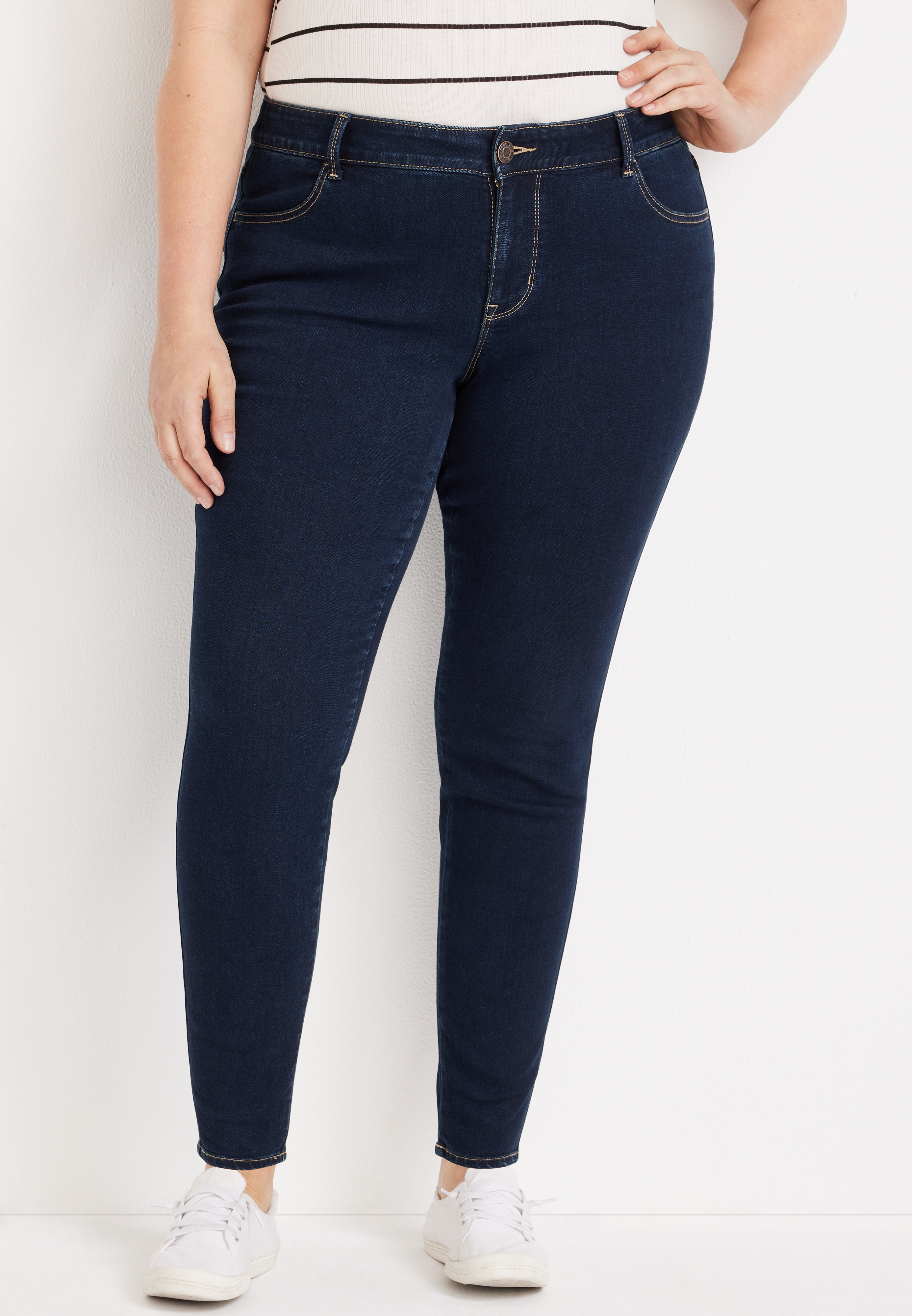 Dark Wash Denim Plus Size Mid Rise Jegging - 5X at  Women's Jeans  store