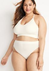 True Stretch High Waist Bikini Panty, SOFT WHITE, small