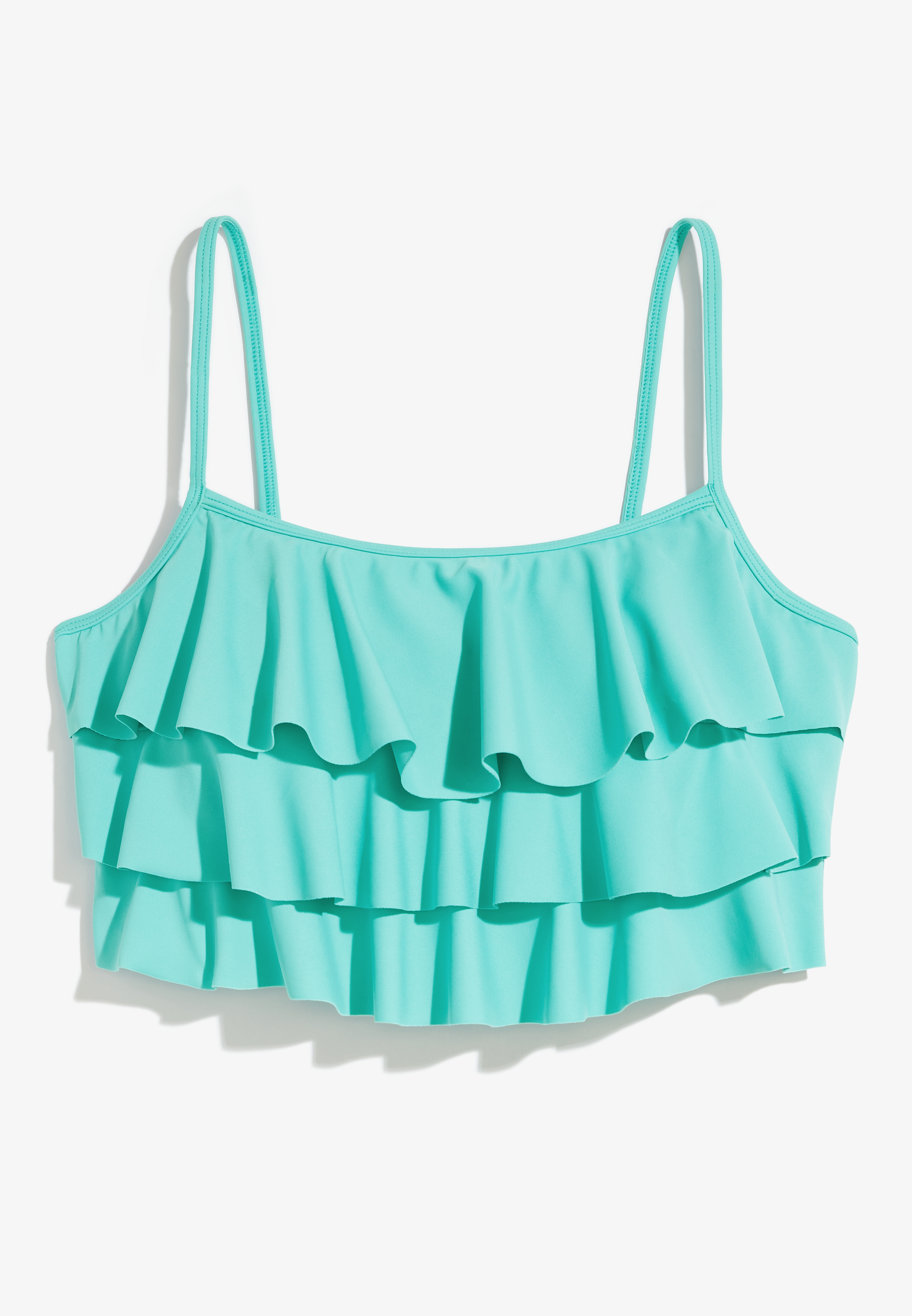 Triple Flounce Midkini Swim Top, C104, large