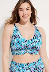 Plus Size Front Tie Bikini SwimTop, C7346, small