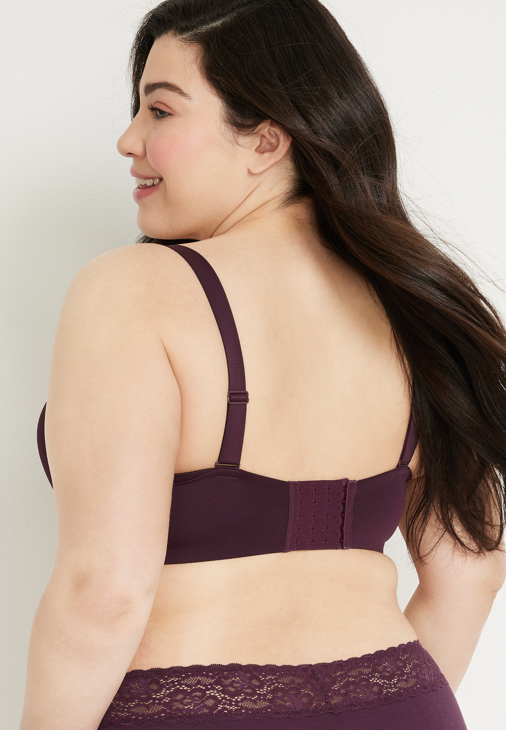 SmoothBliss Wireless Full Coverage Bra, BORDEAUX WINE, large