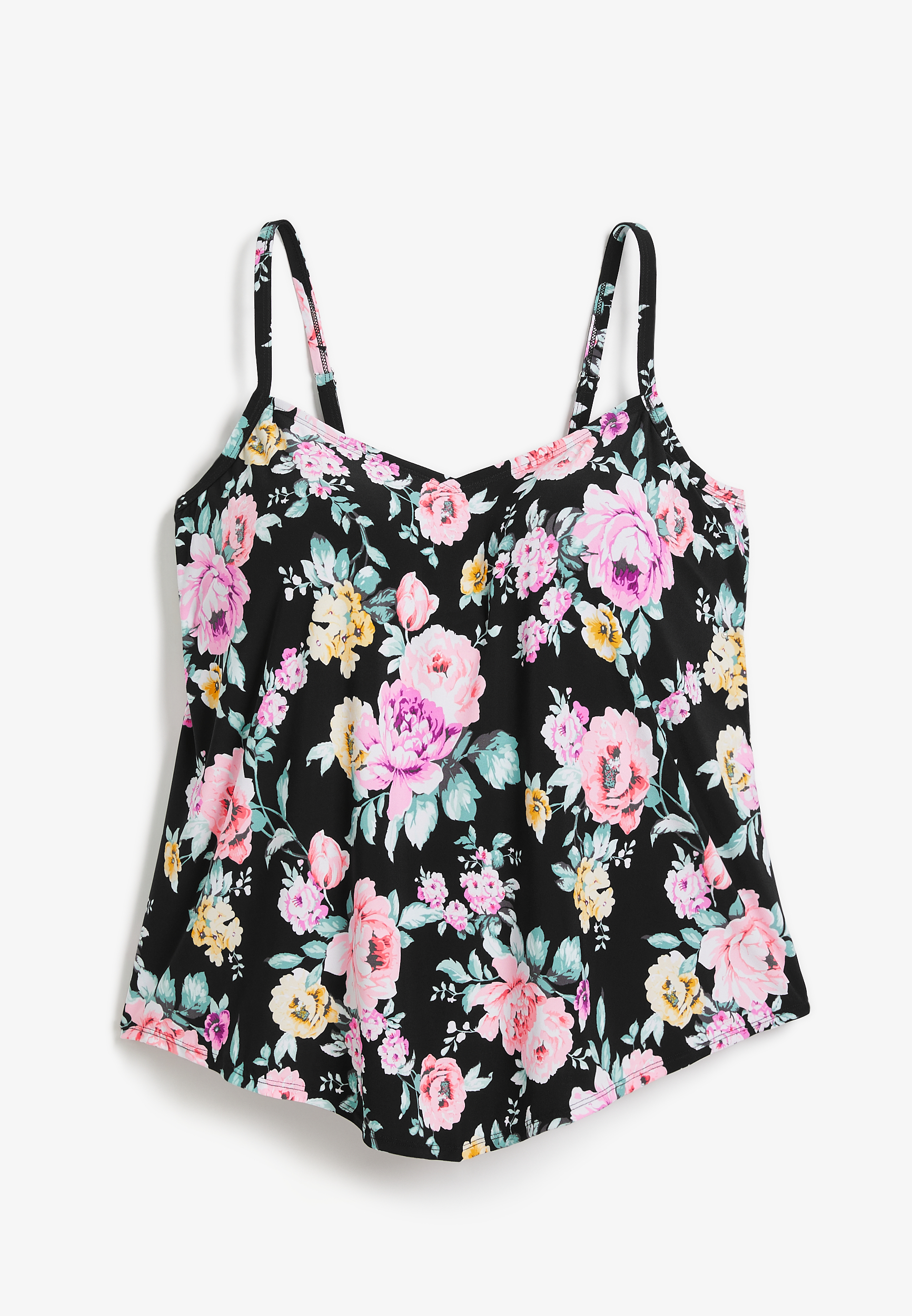 Plus Size Hanky Hem Tankini Swim Top, C6415, large