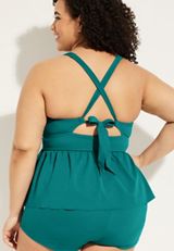 Plus Size Peplum Tankini Swim Top, C3226, small
