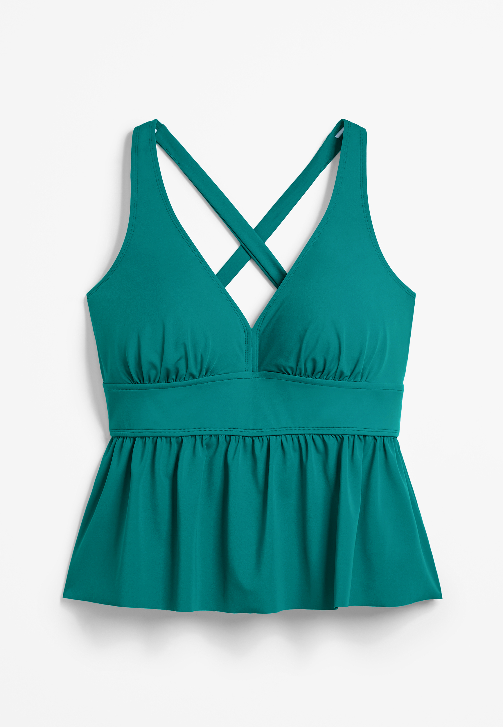 Plus Size Peplum Tankini Swim Top, C3226, large