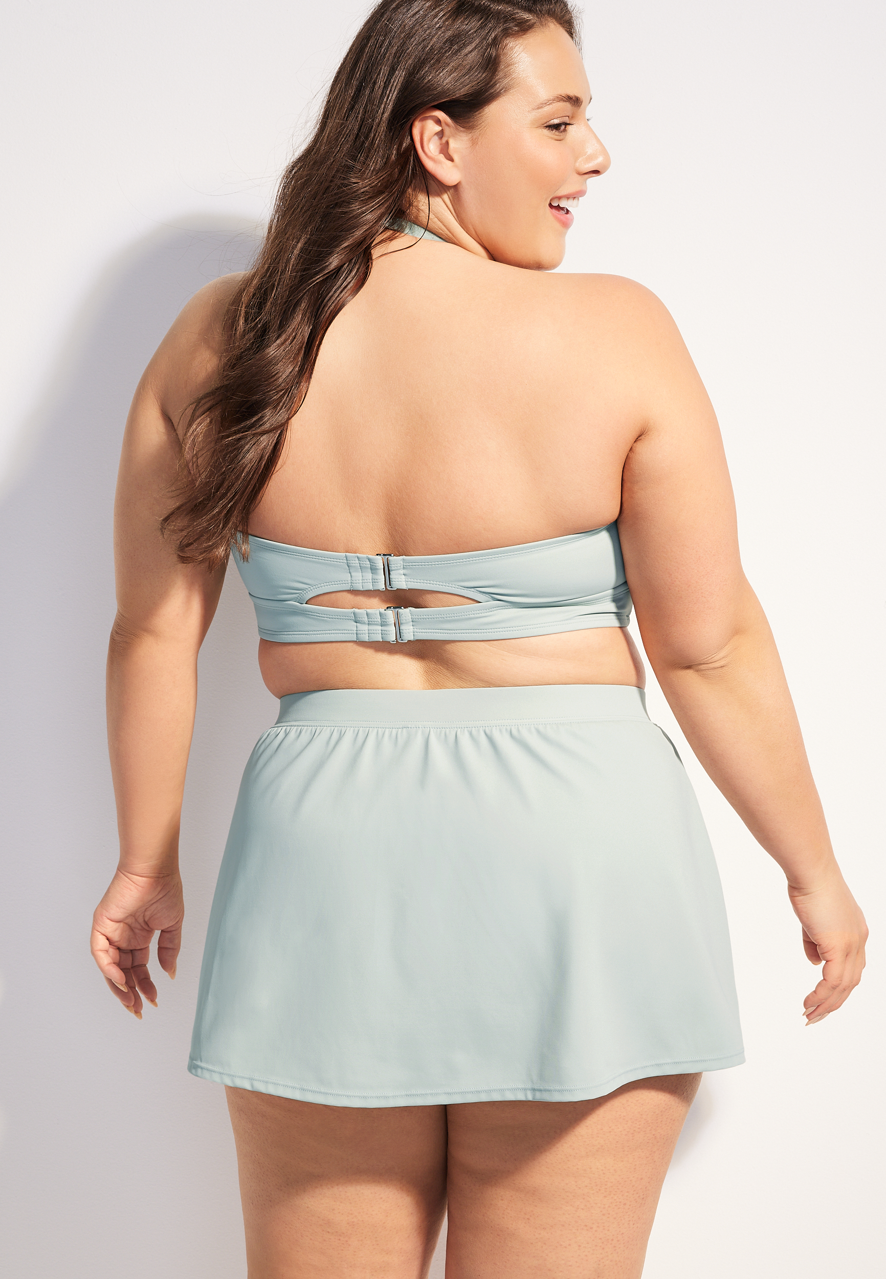 Plus Size Swim Skirt, JADE MIST, large