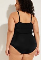 Plus Size Ruched One Piece Swimsuit, C106, small