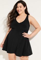 Plus Size Princess Seam Swim Dress, C106, small