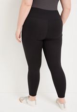 Plus Size Black Super High Rise Luxe Crossover Legging, BLACK, small