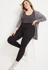 Plus Size Black Super High Rise Luxe Crossover Legging, BLACK, small