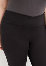 Plus Size Black Super High Rise Luxe Crossover Legging, BLACK, small