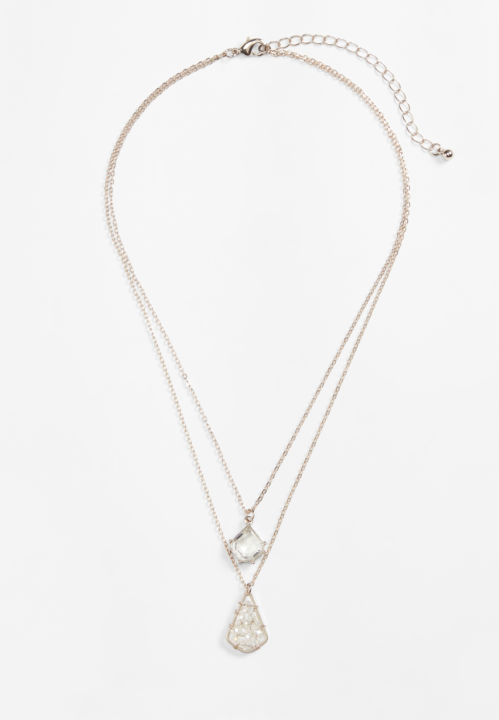Gold Layered Faux Stone Pendant Necklace | maurices