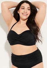 Plus Sizen Twist Bandeau Bikini Top, C106, small