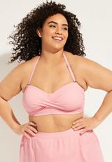 Plus Sizen Twist Bandeau Bikini Top, C5566, small
