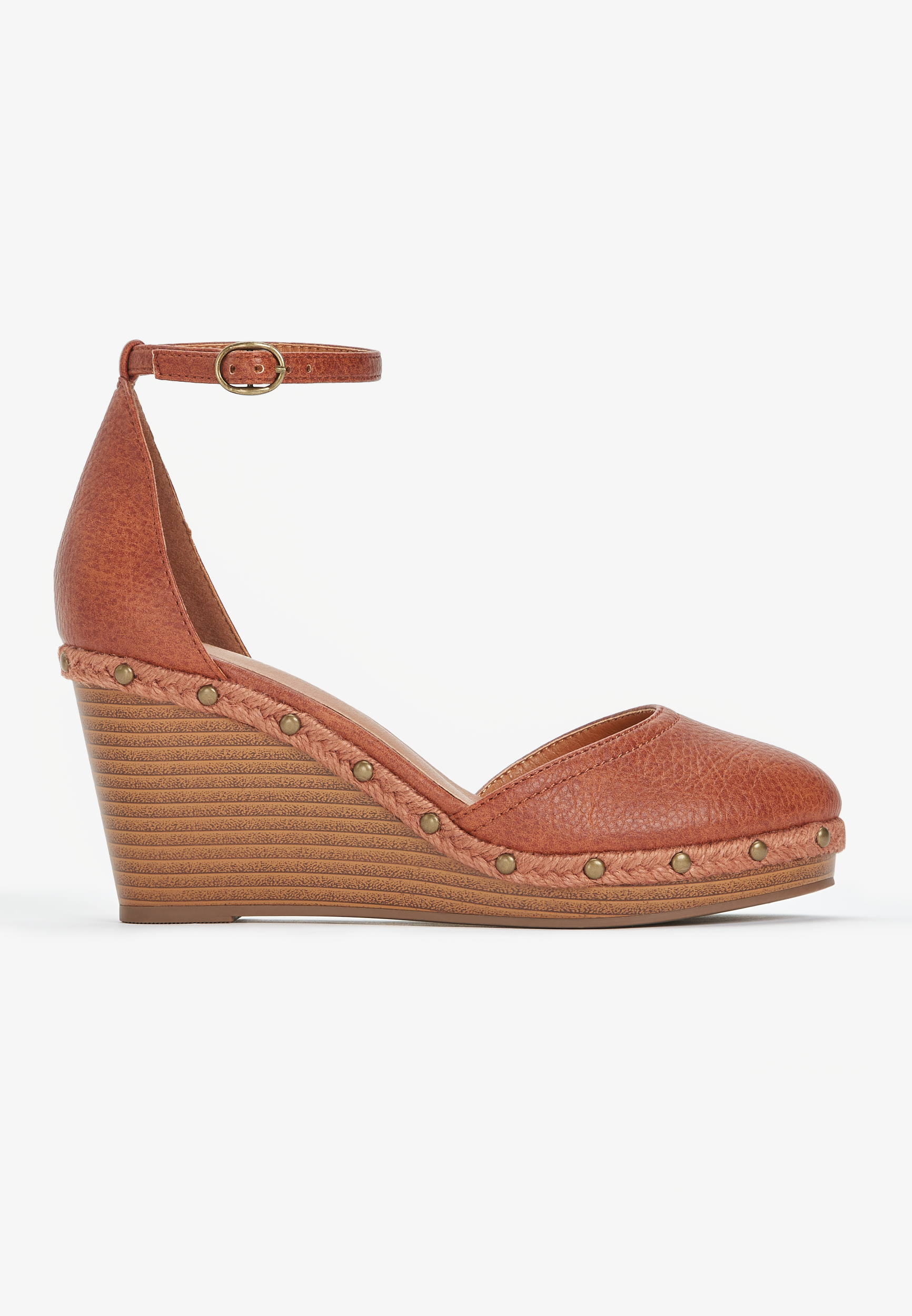 Bella Studded Wedge, BROWN, large