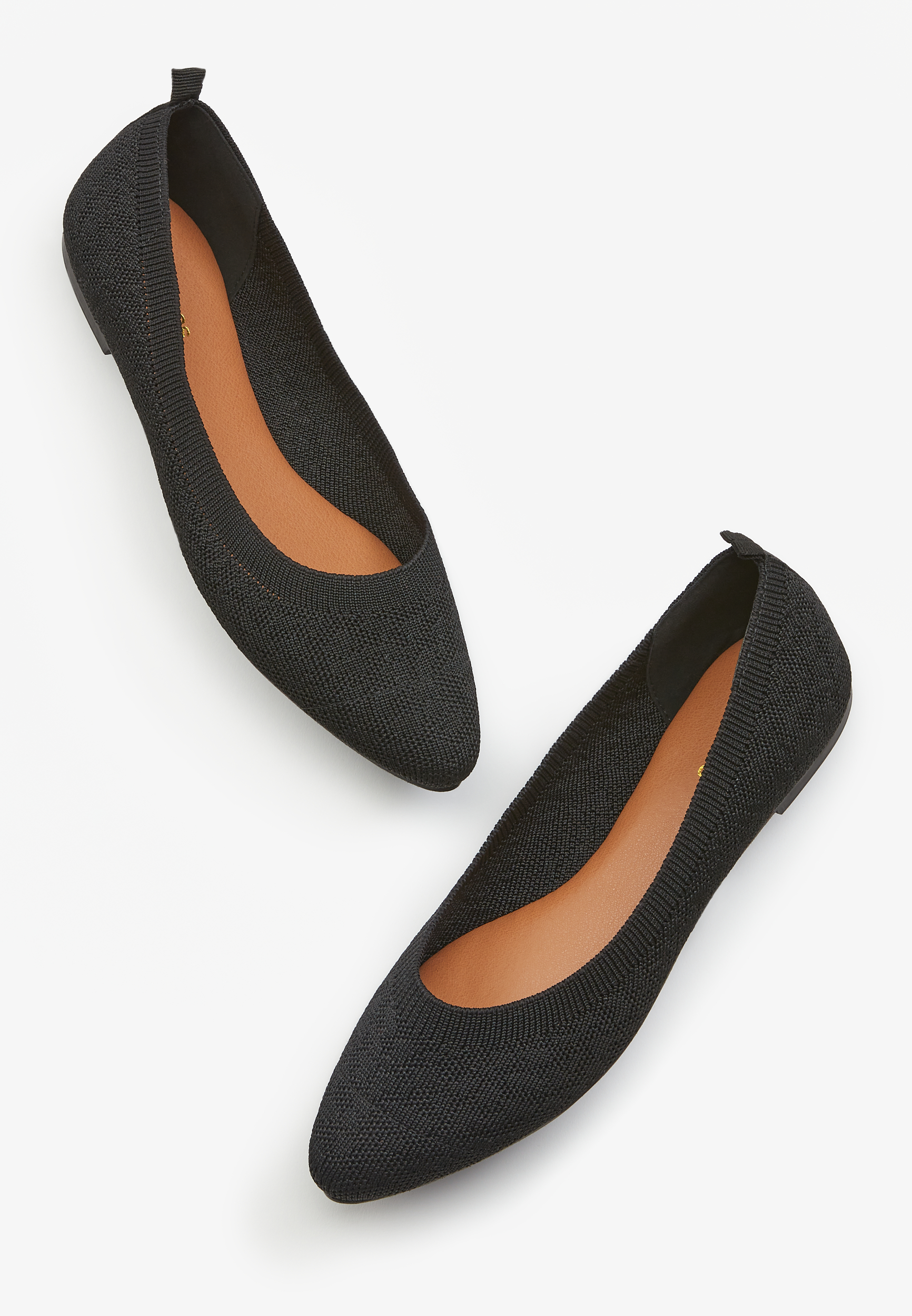 black flat slip ons