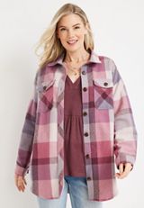 Plaid Twill Shacket, C1122, small