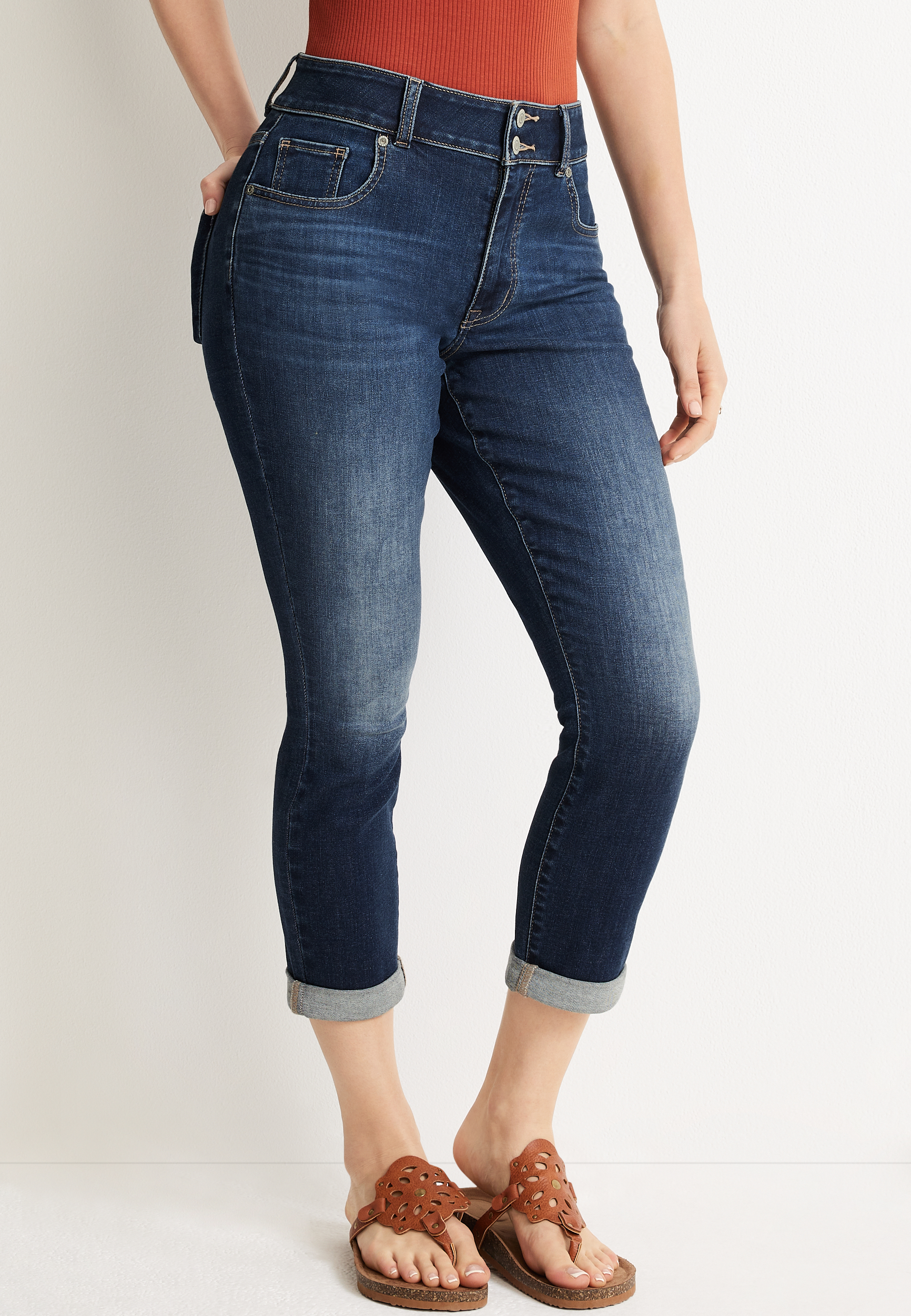 m jeans by maurices™ Cool Comfort Curvy High Rise Cropped Jean | maurices