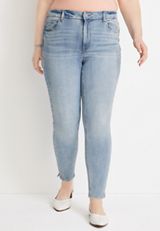 Plus Size m jeans by maurices&trade; Limitless High Rise Slit Hem Jegging, LIGHT SANDBLAST, small