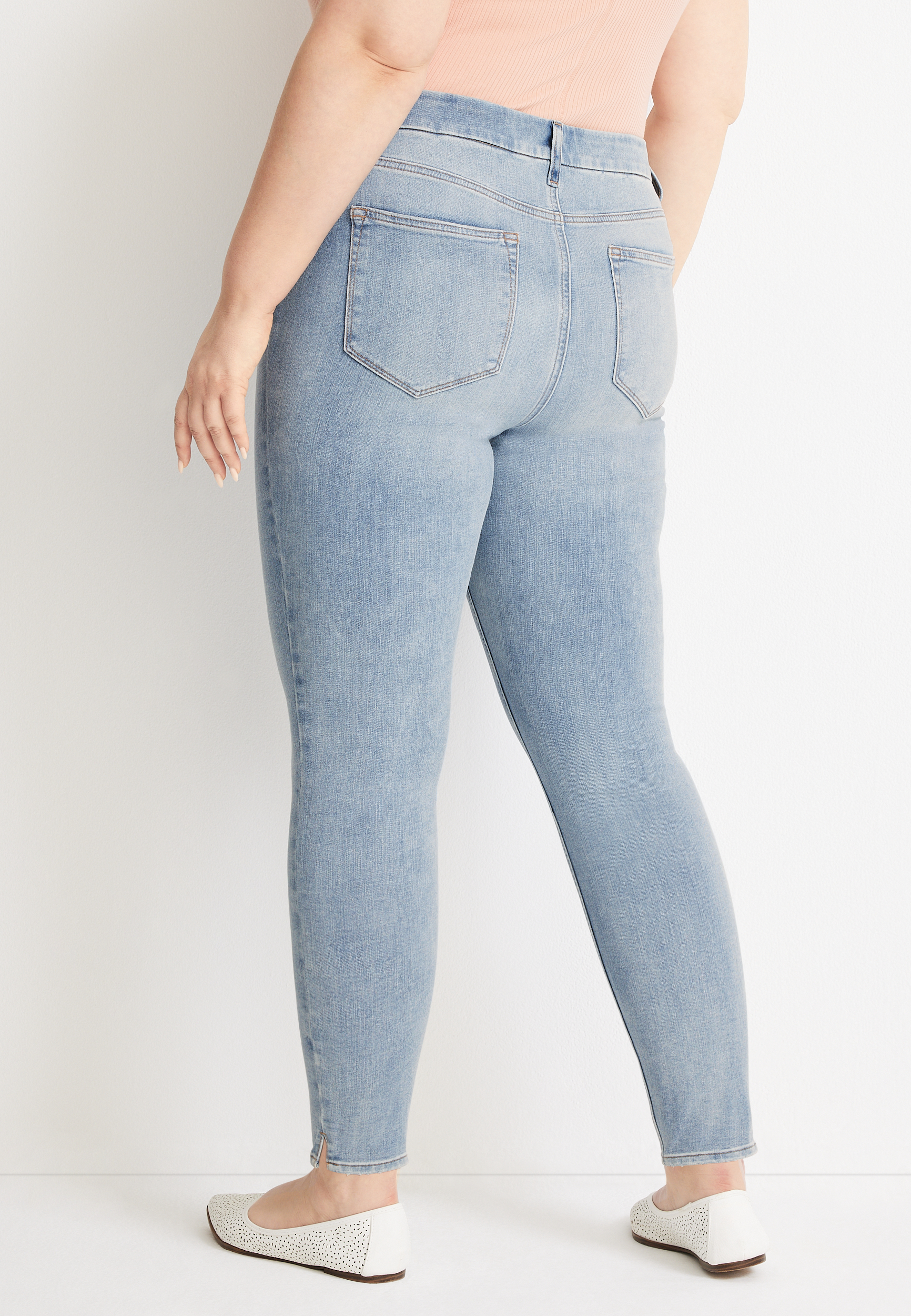 Plus Size m jeans by maurices&trade; Limitless High Rise Slit Hem Jegging, LIGHT SANDBLAST, large