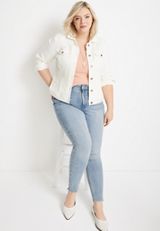Plus Size m jeans by maurices&trade; Limitless High Rise Slit Hem Jegging, LIGHT SANDBLAST, small