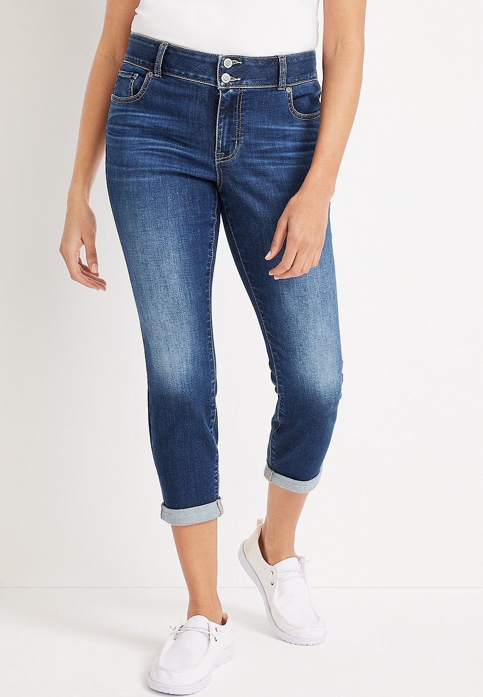 m jeans by maurices™ Cool Comfort Mid Fit Mid Rise Cropped Jean