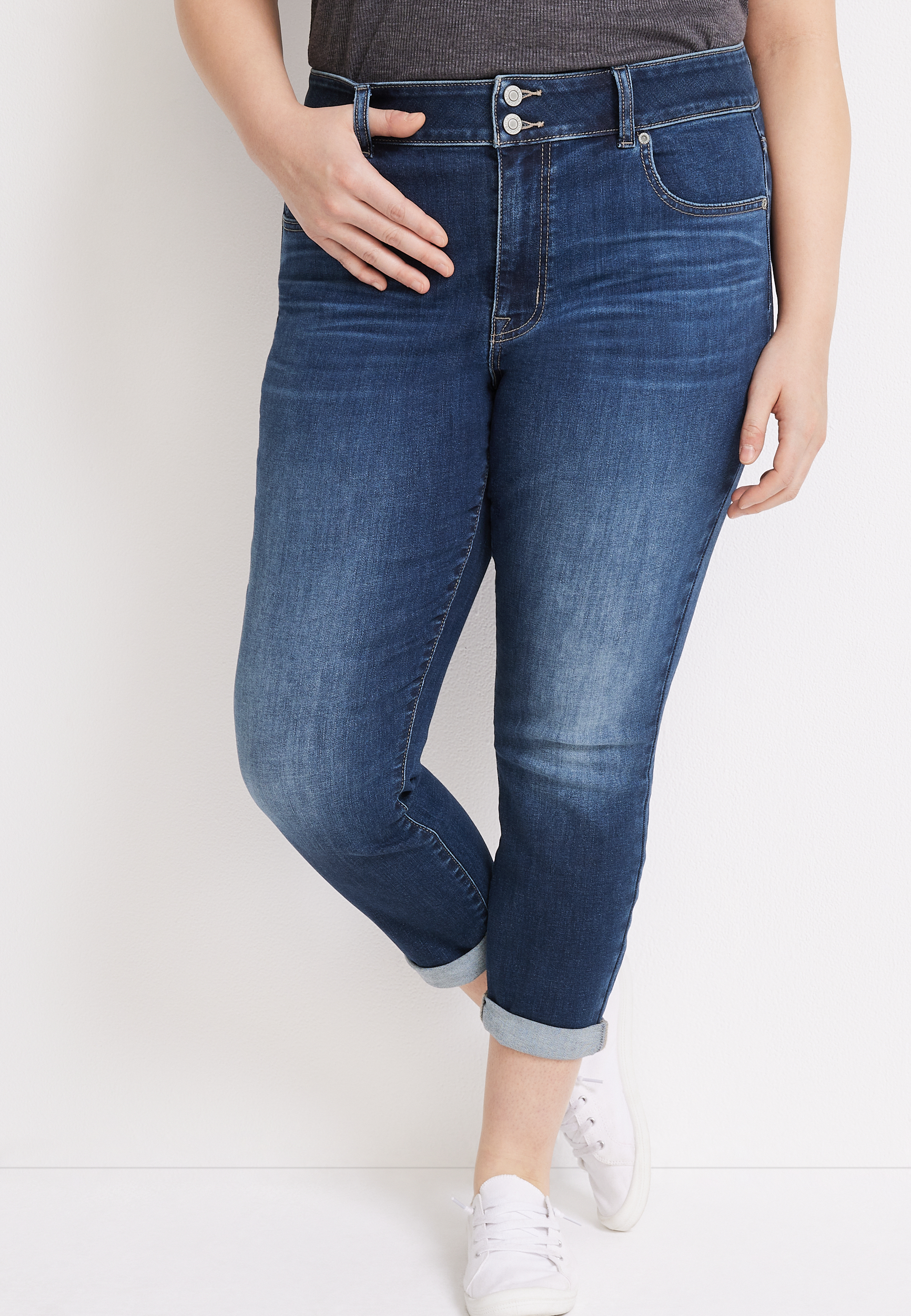 Plus size sale denim capris