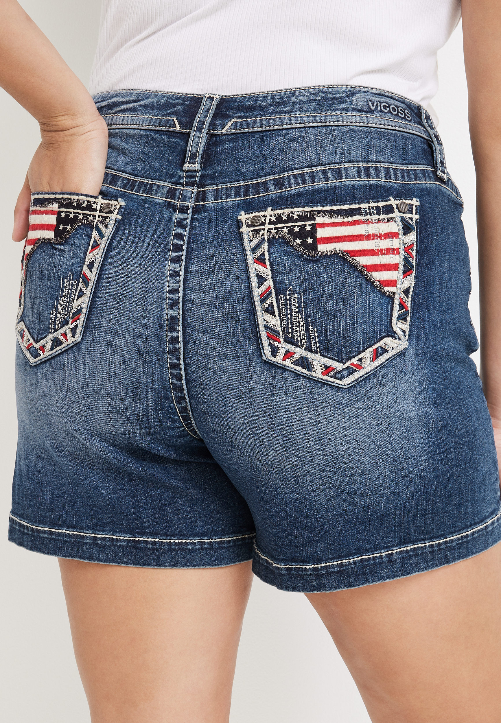 Plus Size Vigoss&reg; Americana 6in Mid Rise Short, C3337, large