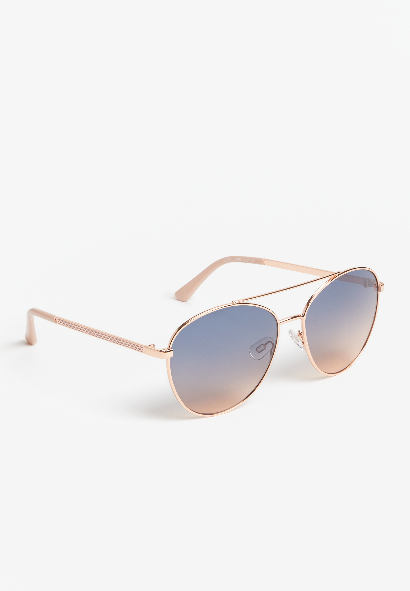 Rose Gold Gradient Aviator Sunglasses | maurices