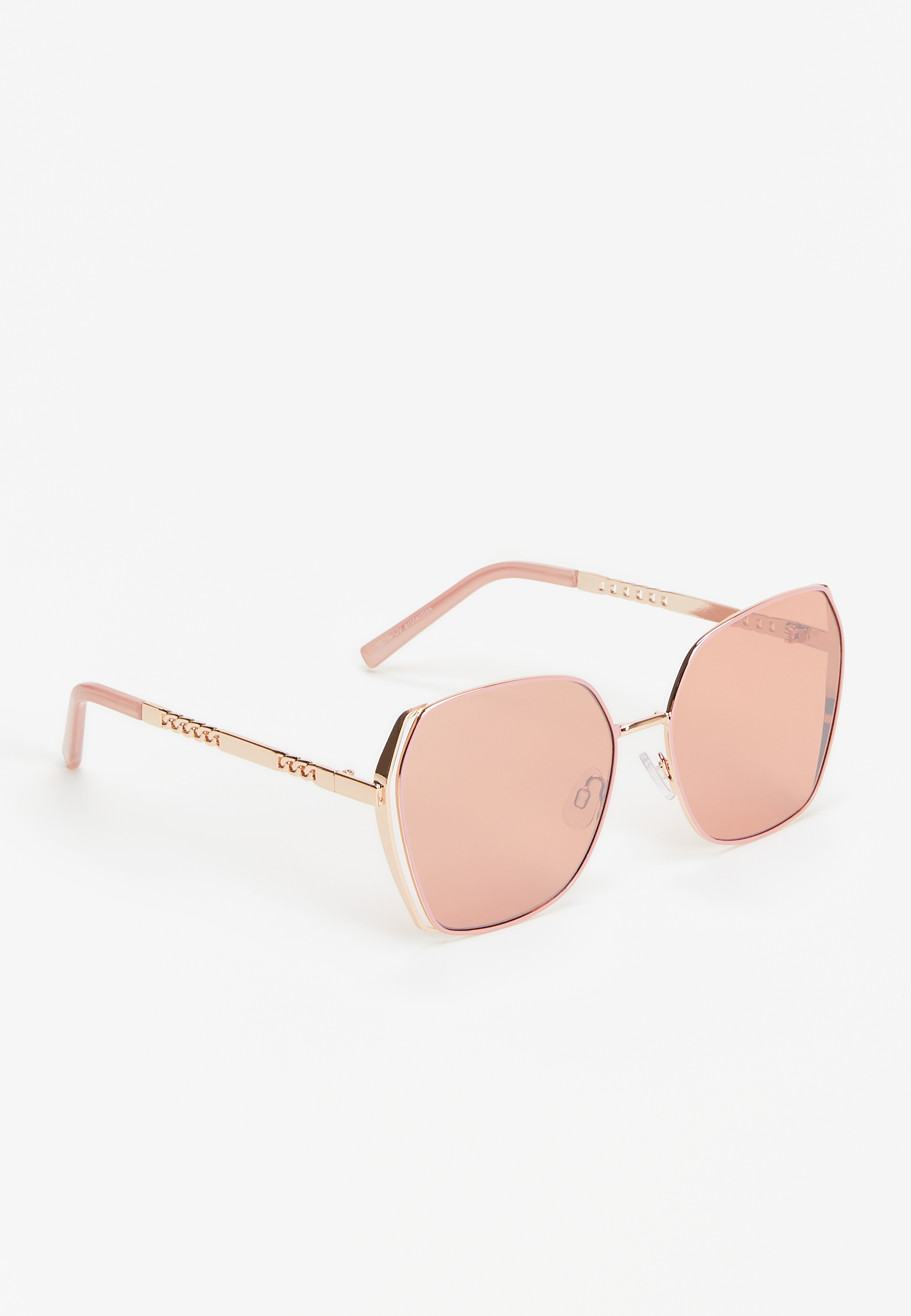 Mauve Double Link Oversized Sunglasses | maurices
