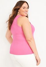 Plus Size Highline Solid Ribbed Tank Top, C9208, small