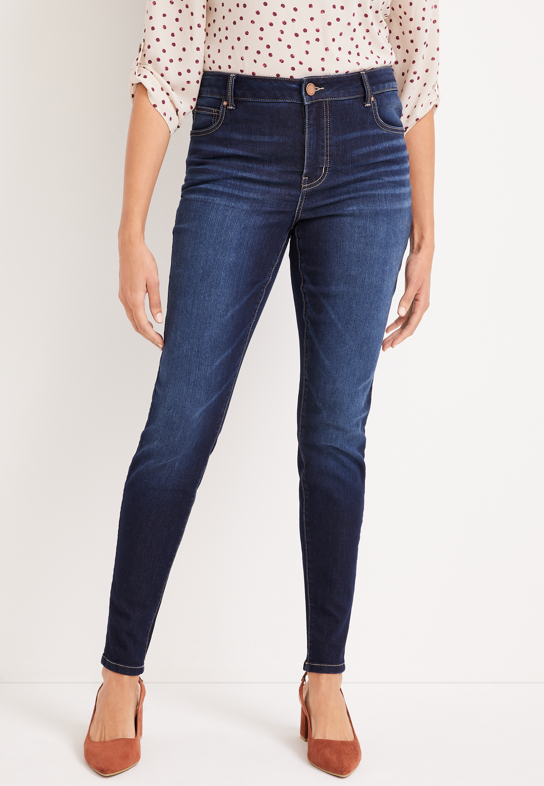 m jeans by maurices™ Everflex™ Mid Fit Mid Rise Dark Wash Jean