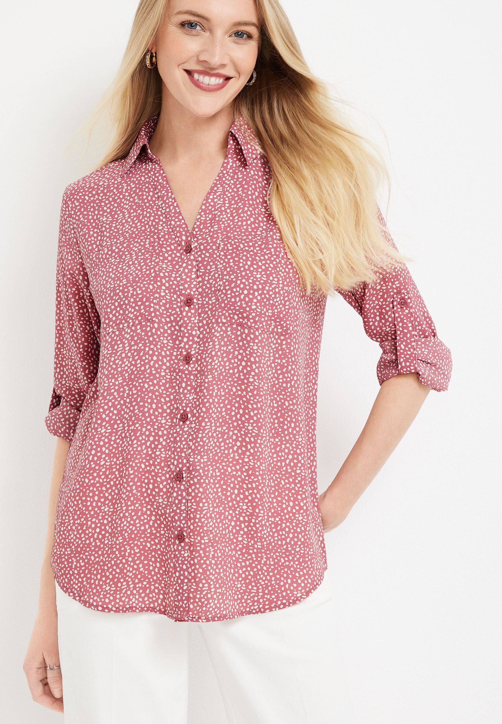 Winona Button Down Blouse, C217, large