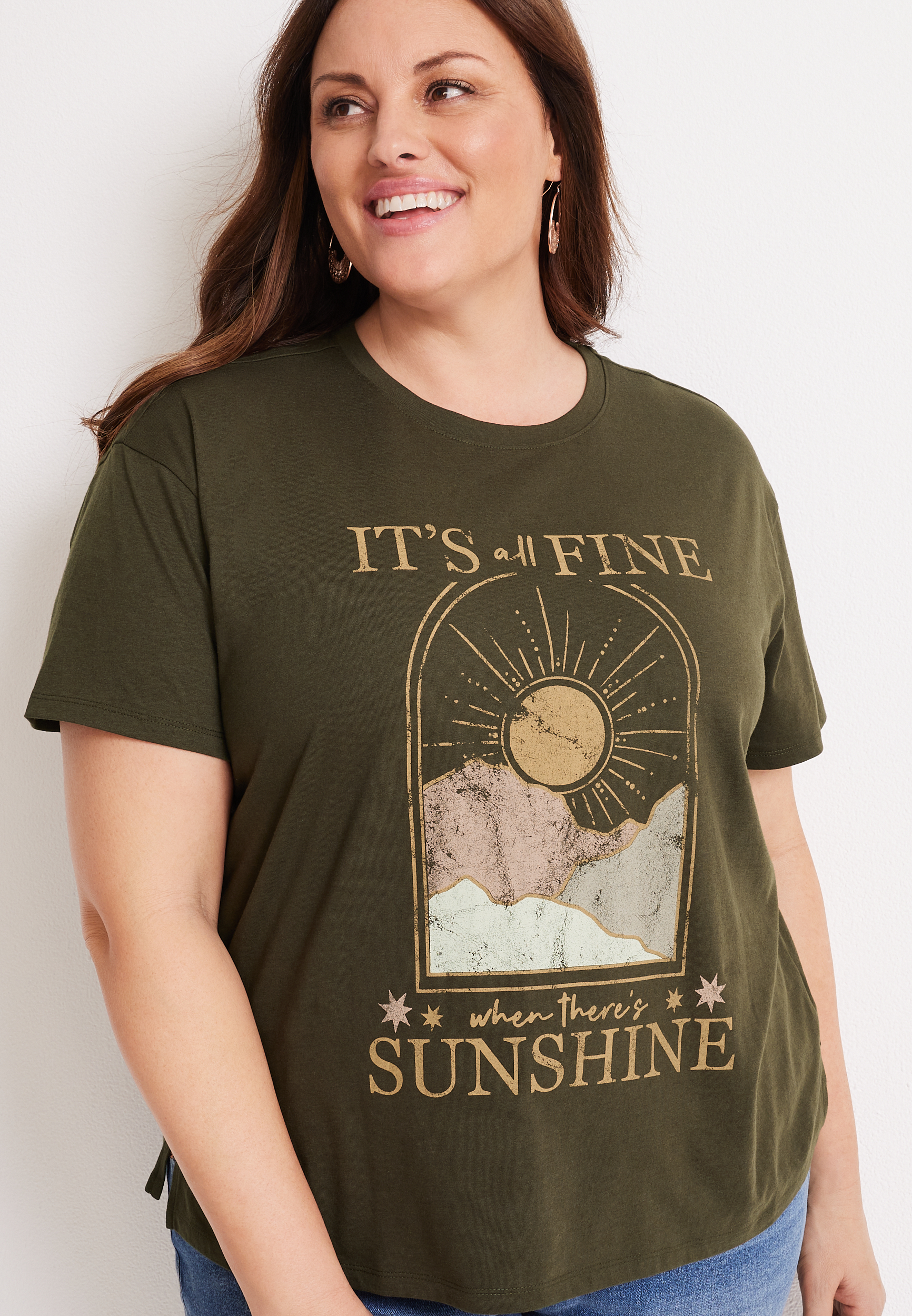 Plus Size Women's Sunshine & Coffee Graphic Tank Top - Sleeveless Casual Summer Tee, Sizes 1X-4X