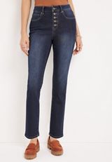 m jeans by maurices&trade; Everflex&trade; Slim Straight Ankle High Rise Jean, DARK SANDBLAST, small