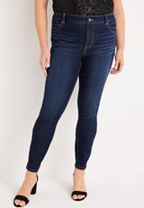 Plus Size Everflex&trade; Mid Fit Mid Rise Dark Wash Jean, C258, small