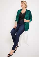 Plus Size Everflex&trade; Mid Fit Mid Rise Dark Wash Jean, C258, small