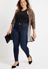 Plus Size m jeans by maurices&trade; Everflex&trade; Super Skinny Curvy High Rise Jean, DARK SANDBLAST, small