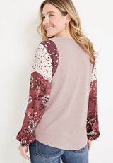 Waffle Mix Long Sleeve Tee, C7726, small