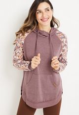Harmony Ikat Sleeve Hoodie, , small