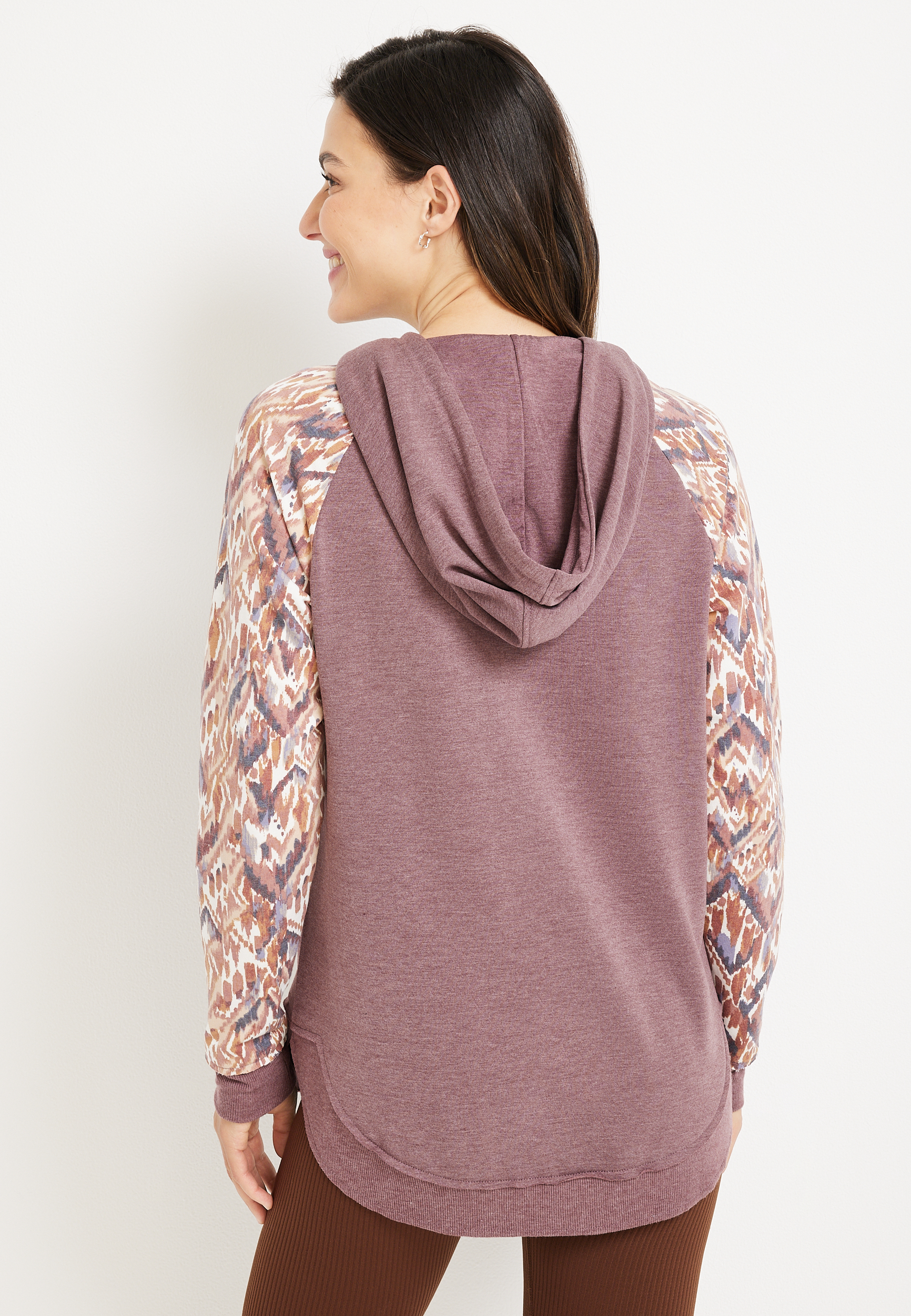 Harmony Ikat Sleeve Hoodie, , large