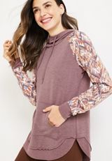 Harmony Ikat Sleeve Hoodie, , small