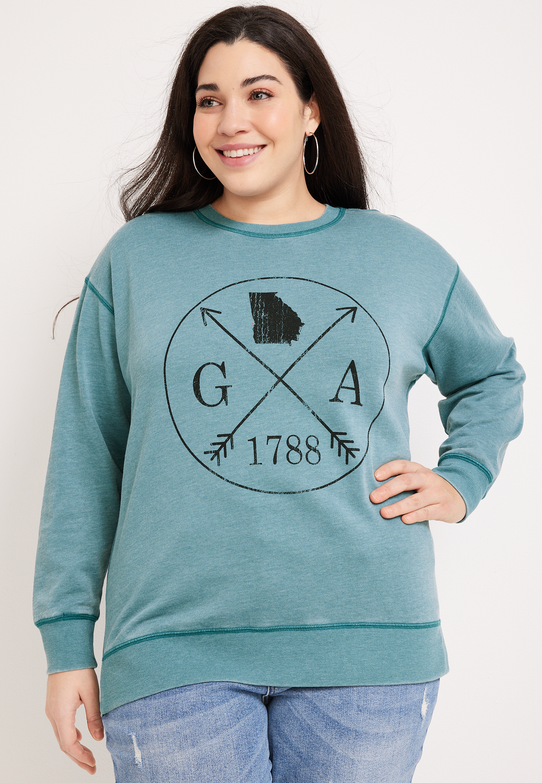 Plus Size State Fleece Sweatshirt, , large