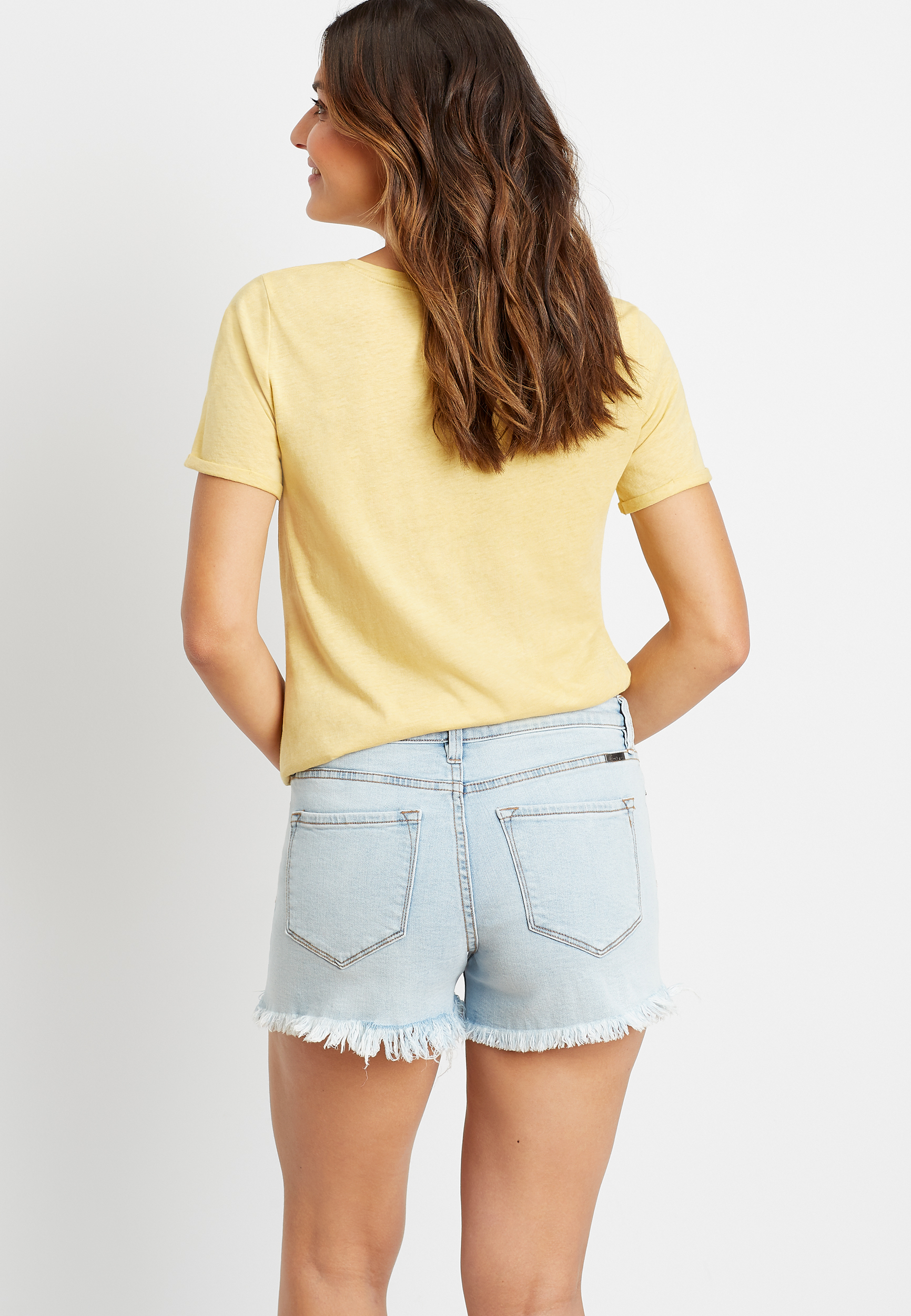 KanCan&trade; High Rise Ripped Light Boyfriend 3.5in Short, C2806, large