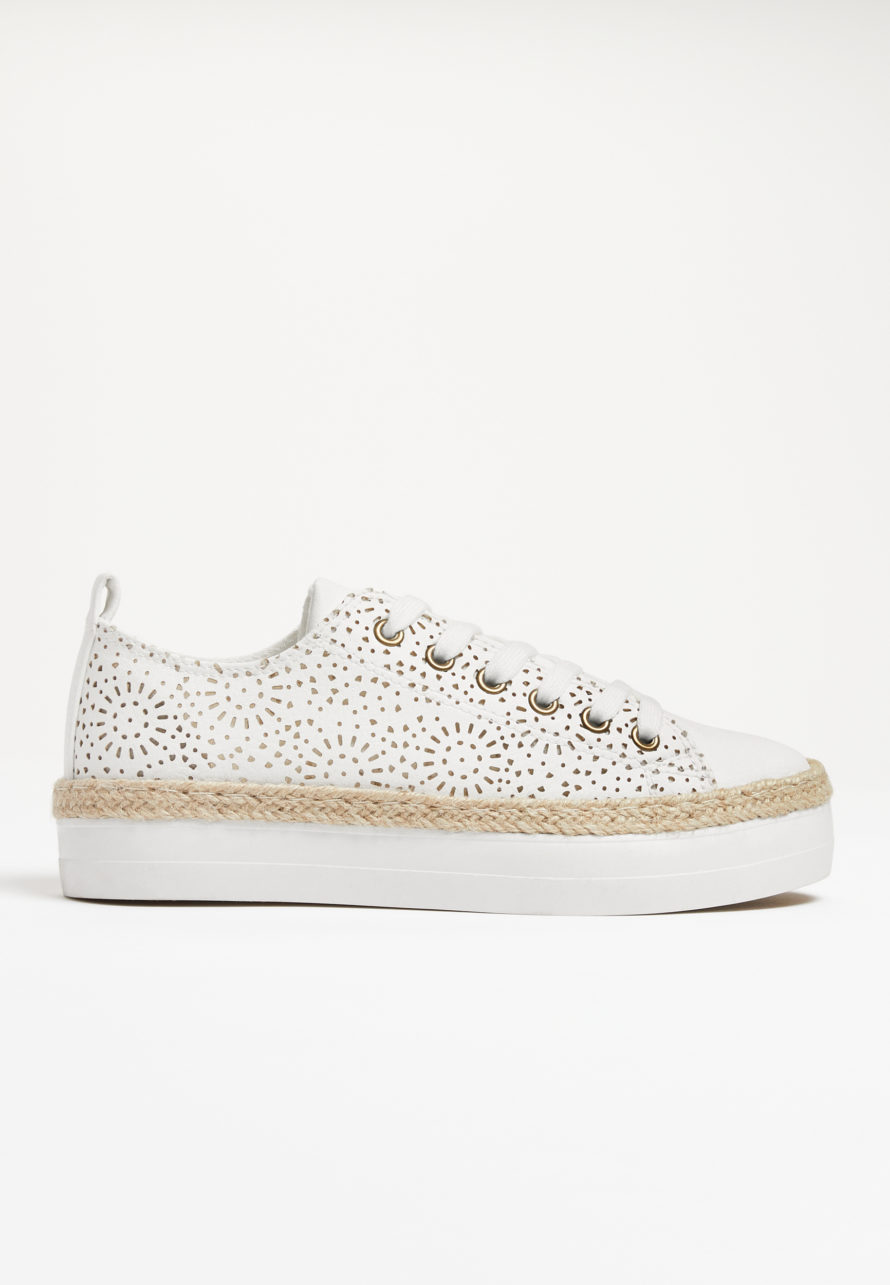 Faith White Platform Sneaker, C223, large