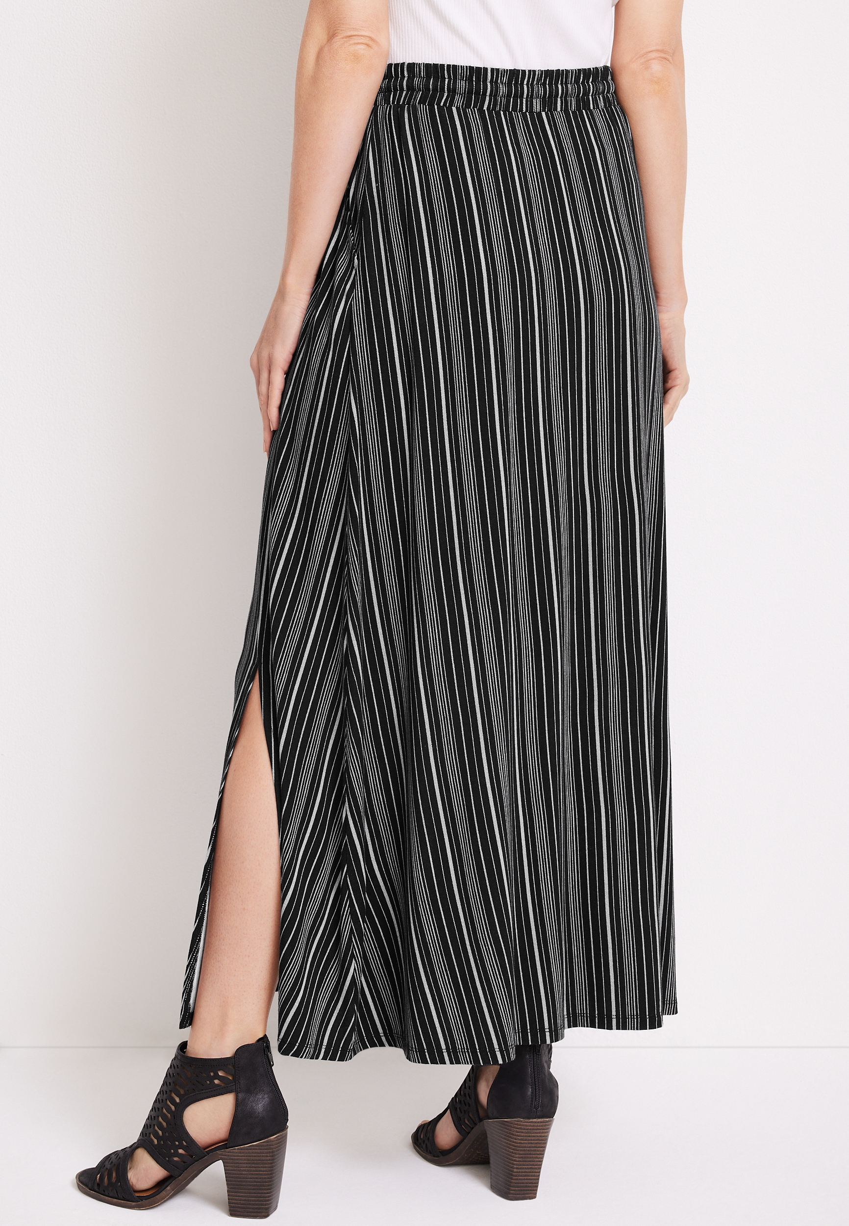 Drawstring Waist High Rise Maxi Skirt, C1756, large
