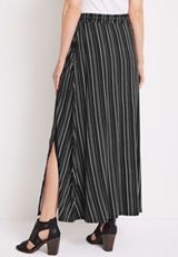 Drawstring Waist High Rise Maxi Skirt, C1756, small