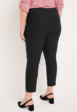 Plus Size Bengaline Textured Cropped Dress Pant, C106, small